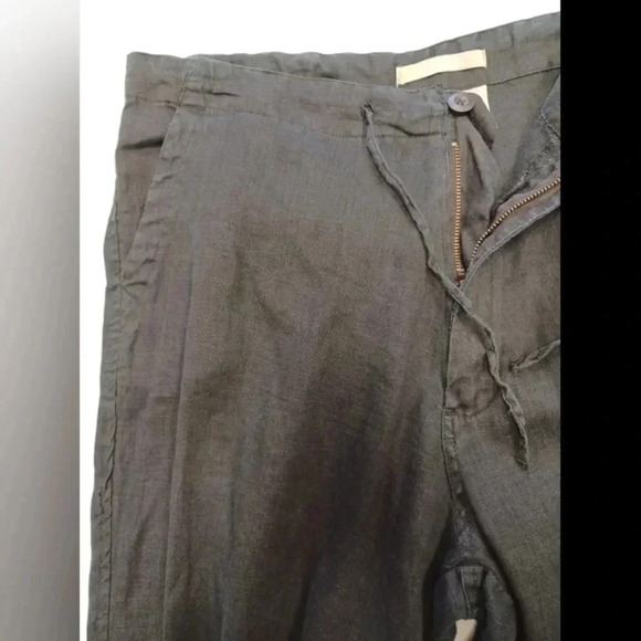 Bruno EUC 100% Linen Straight Leg  Black Trousers Size Large - Picture 6 of 10